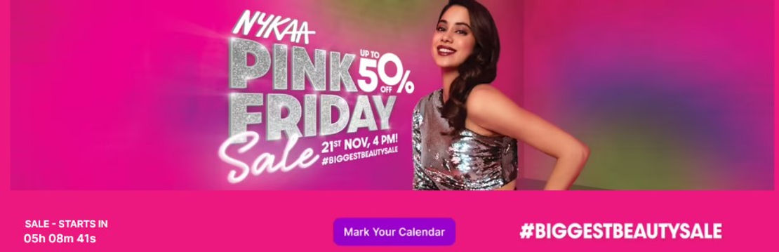 Nykaa, turning the Black Friday into Pink Friday Sale for their biggest beauty sale | Source: Nykaa